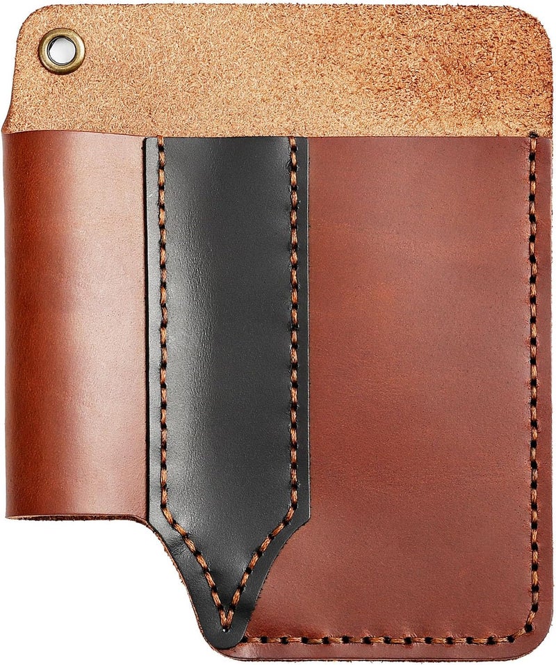 EASYANT Leather Men Pocket Organizer Leather EDC Tool Pouch Sheath Handmade Multitool Accessories Brown-Plus - Image 2